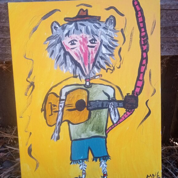 Possum Playing Guitar painting - Picture 11 of 12